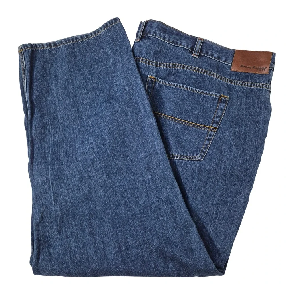 Tommy Bahama Jeans Mens 54 (52)/32 Classic Fit Blue Denim Straight Cotton Tencel